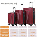 Fagoza Hardshell Luggage Set: 3-Piece Spinner Suitcases Fagoza