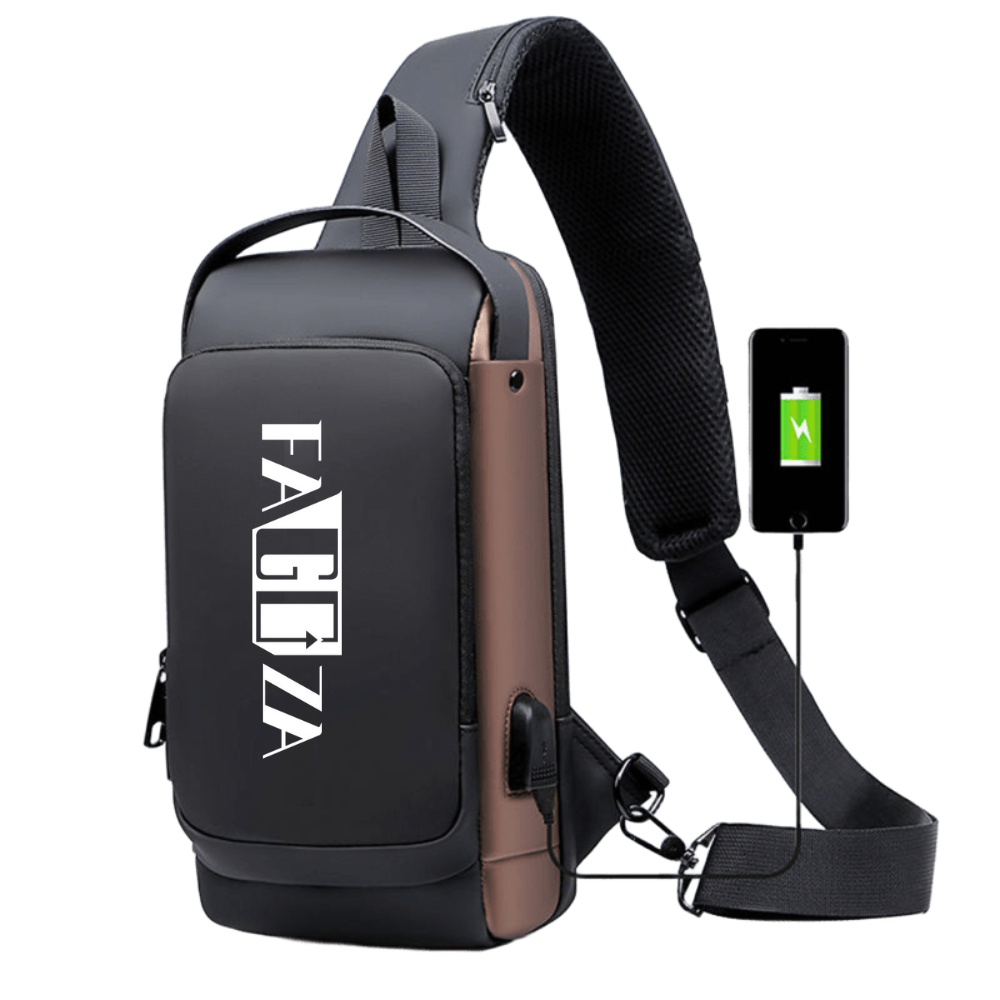 Fagoza Unisex Anti Theft Large-capacity Sling Bag With USB Charging